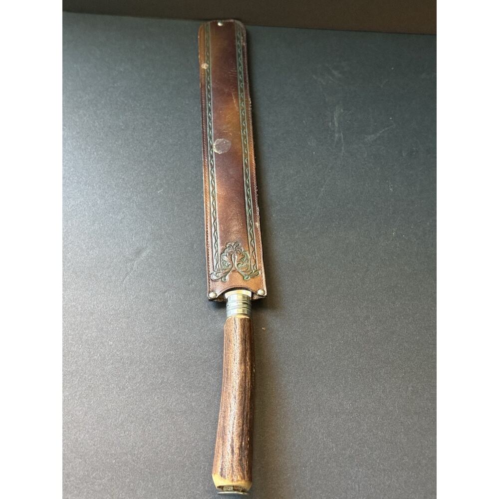 Vintage Pepperidge Farm Handle Knife Leather Embossed Case Country Farmhouse